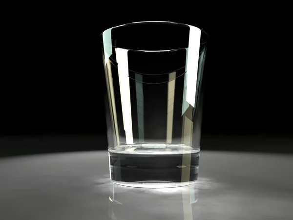 Leeg glas met refractieve bijtende effecten — Stockfoto