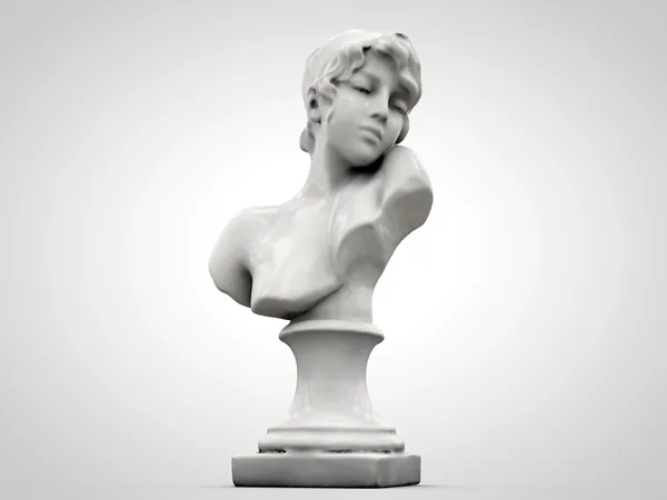 Mulher estátua isolada no fundo branco — Fotografia de Stock