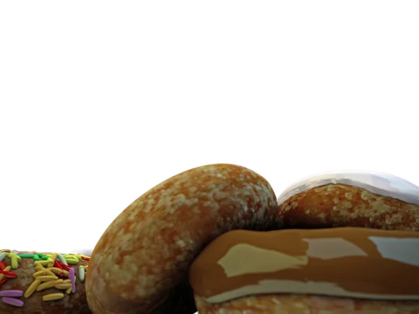 Donuts isolated on white background — Stock Photo, Image