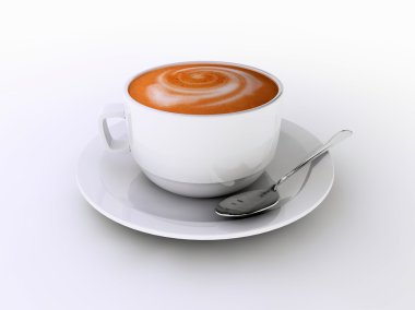 Beyaz arka plan üzerinde izole cappuccino