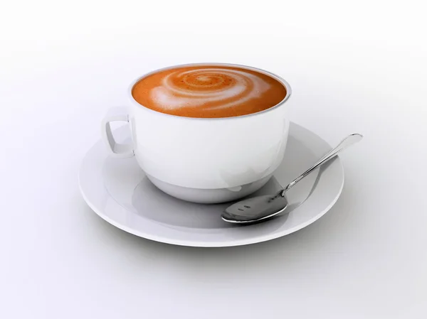 在白色背景上孤立的卡布奇诺咖啡 — 图库照片