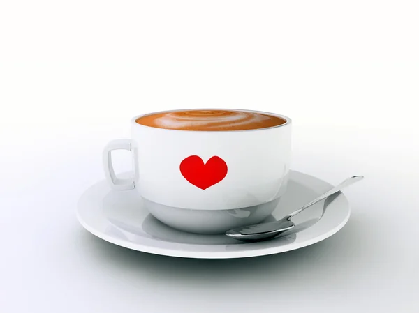 Beyaz arka plan üzerinde izole cappuccino — Stok fotoğraf
