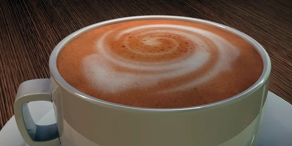 Cappuccino na drewnianym stole — Zdjęcie stockowe