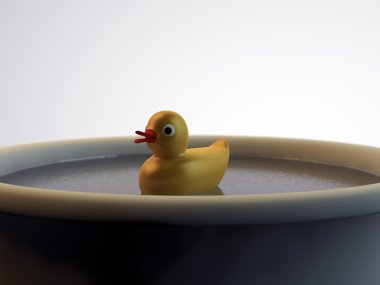 Duck taking bath clipart