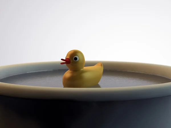 Pato tomando banho — Fotografia de Stock