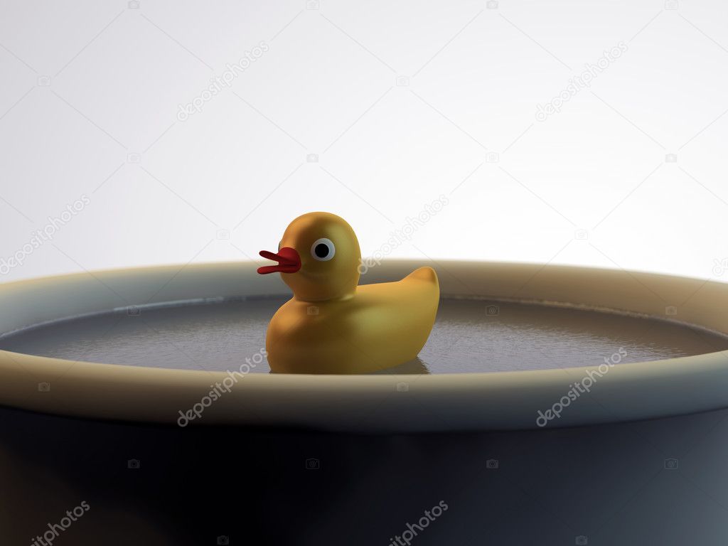 Duck taking bath
