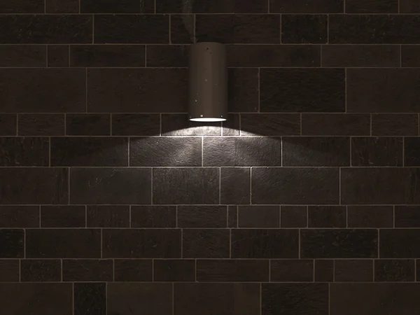 Siyah kiremit duvar üzerinde spotlight — Stok fotoğraf