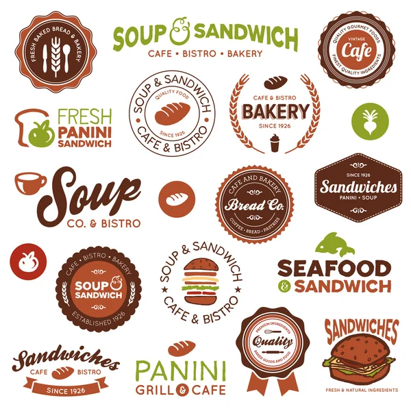 Etiquetas bistró sándwich — Vector de stock