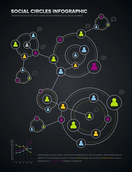 Sociale kringen infographic — Stockvector