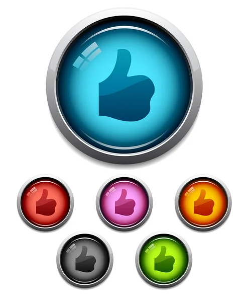 Thumbs-up button icon — Stock Vector