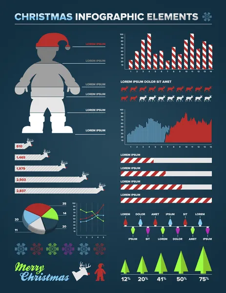 クリスマス インフォ グラフィック デザイン要素 — ストックベクタ