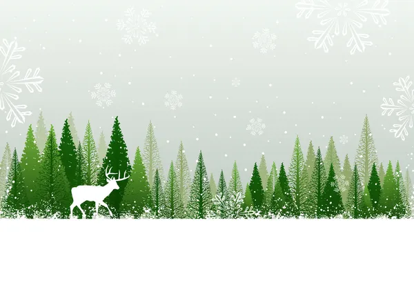 Snowy winter forest background — Stock Vector