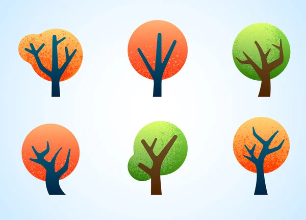 Abstracte kleurrijke bomen — Stockvector