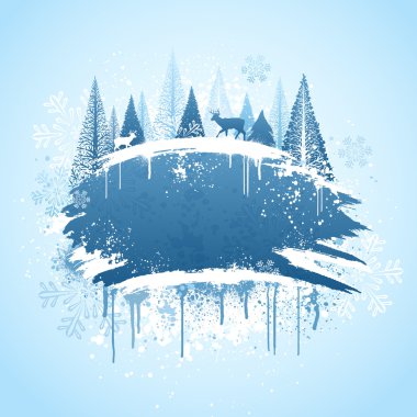 Winter forrest grunge design clipart