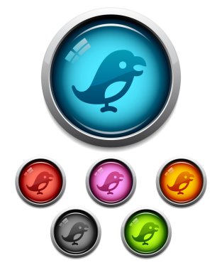 Bird button icon clipart