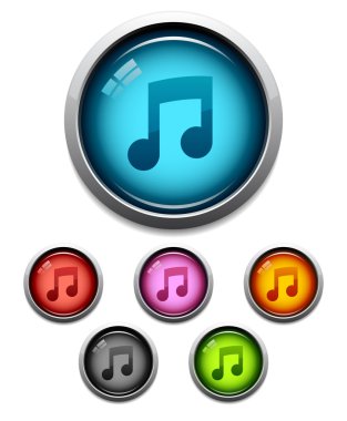 Music button icon clipart