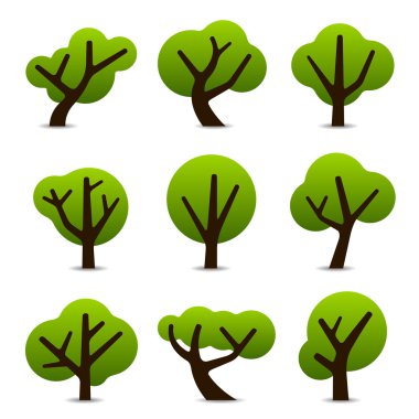 Simple tree icons clipart