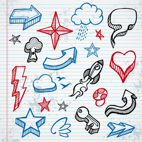 Sketchy icons — Stock Vector