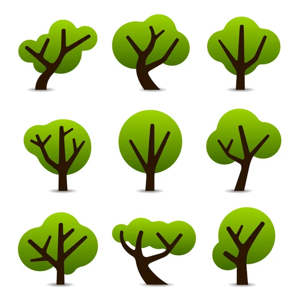 Einfache Baumsymbole — Stockvektor