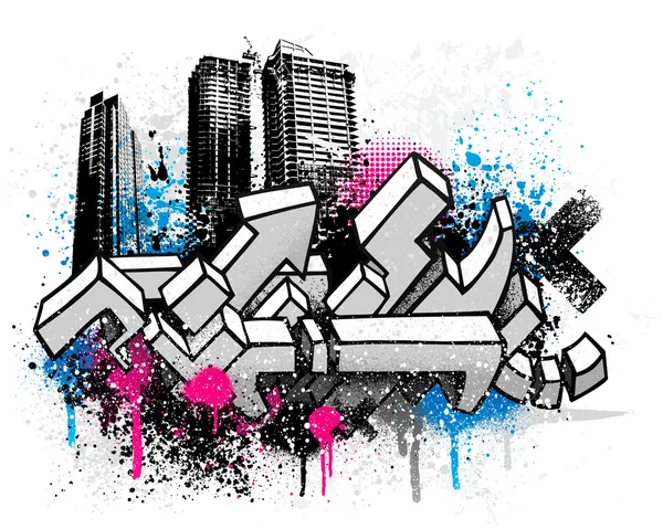 Stad graffiti achtergrond — Stockvector