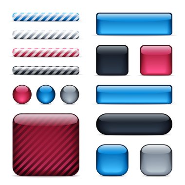 Glossy buttons and bars clipart