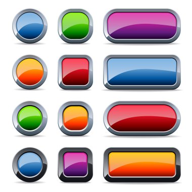 Glossy metal buttons clipart