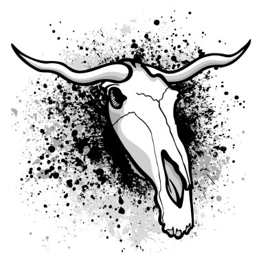 Longhorn paint splatter clipart