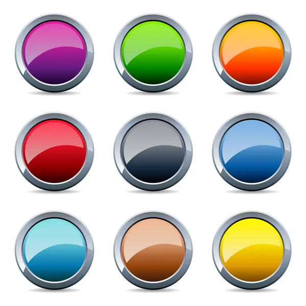 stock vector Glossy metal buttons