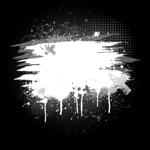Éclaboussures de peinture noir et blanc — Image vectorielle