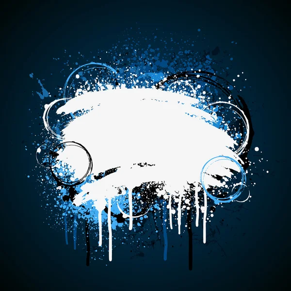 Éclaboussure de peinture blanche et bleue — Image vectorielle