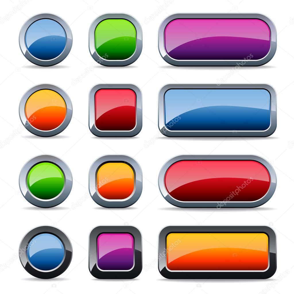 Glossy metal buttons