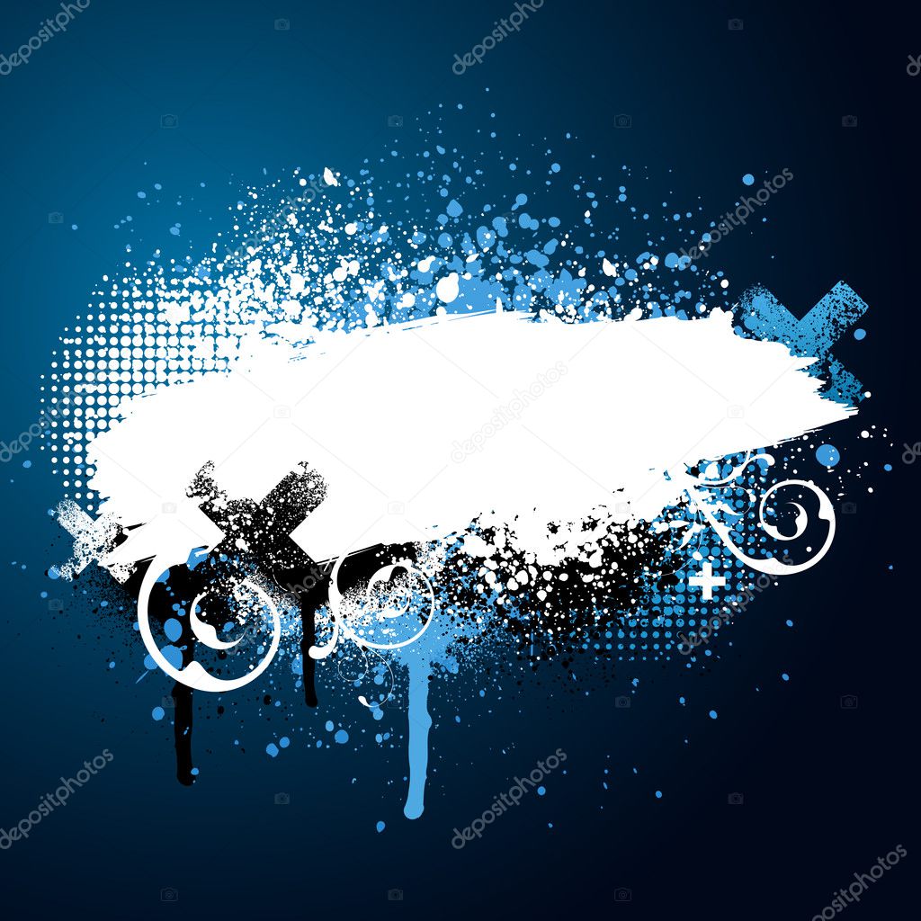 Blue Splatter Paint Wallpaper