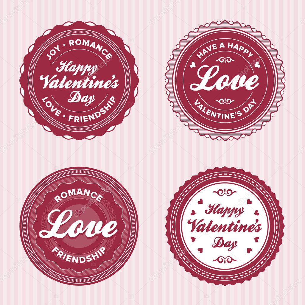 Valentine love labels