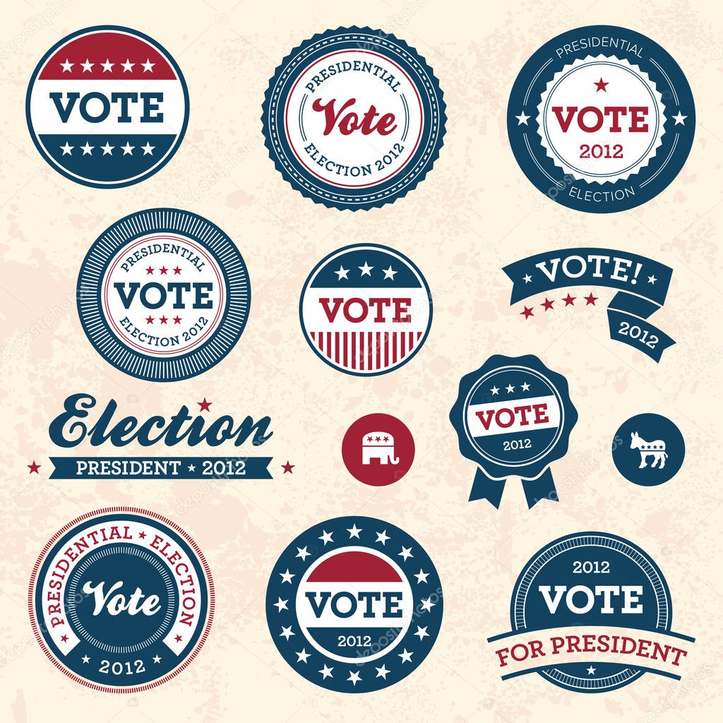 Vintage election badges