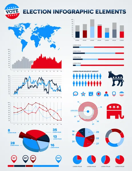 Élément de conception infographique électorale — Image vectorielle