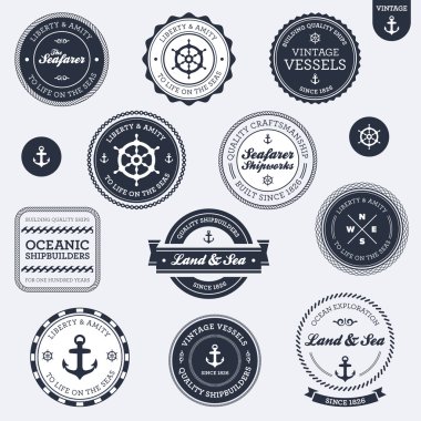Vintage nautical labels clipart