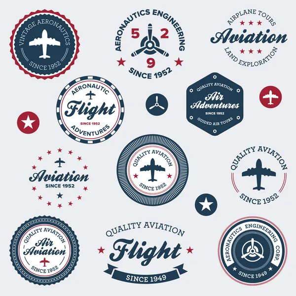 Vintage luchtvaart etiketten — Stockvector