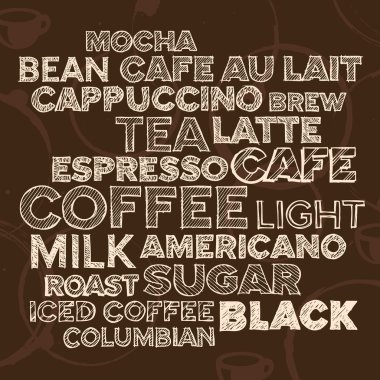 Coffee text elements clipart