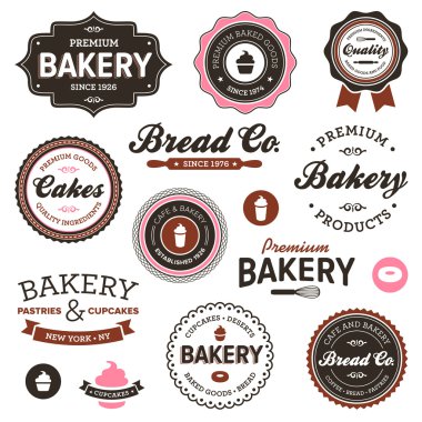 Vintage bakery labels clipart