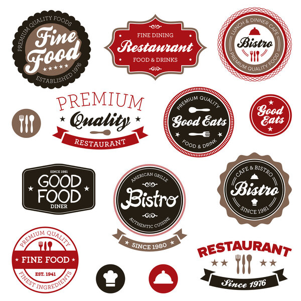 Vintage restaurant labels