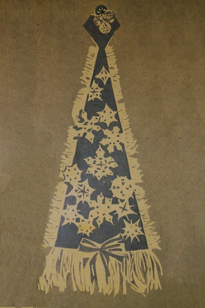 Retro-navidad-árbol-decoración — Foto de Stock