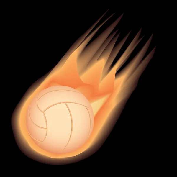 Volleyball-fire — Stock Vector
