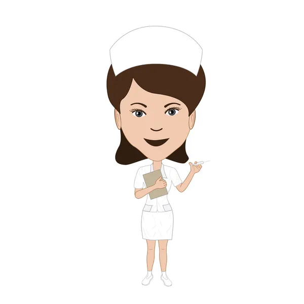 Verpleegkundige in haar uniform — Stockvector