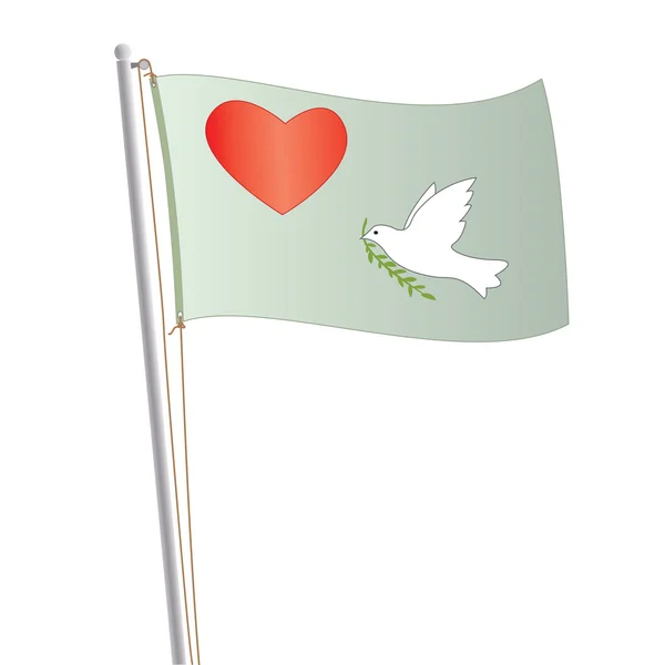 Love and peace flag — Stock Vector