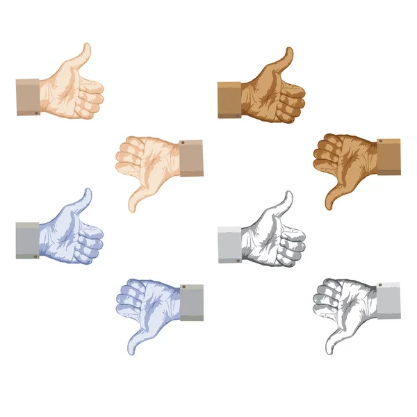 Thumbs-up-hüvelykujj-le — Stock Vector