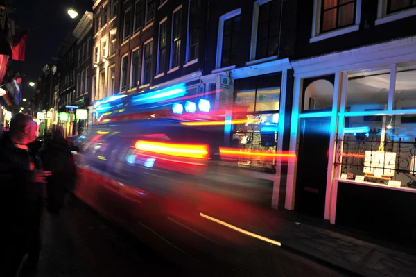 암스테르담의 나이트 라이프 스톡 사진