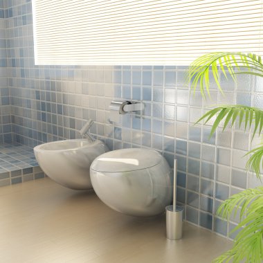 Closestool in a modern bathroom clipart