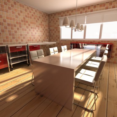 Modern yemek odası.