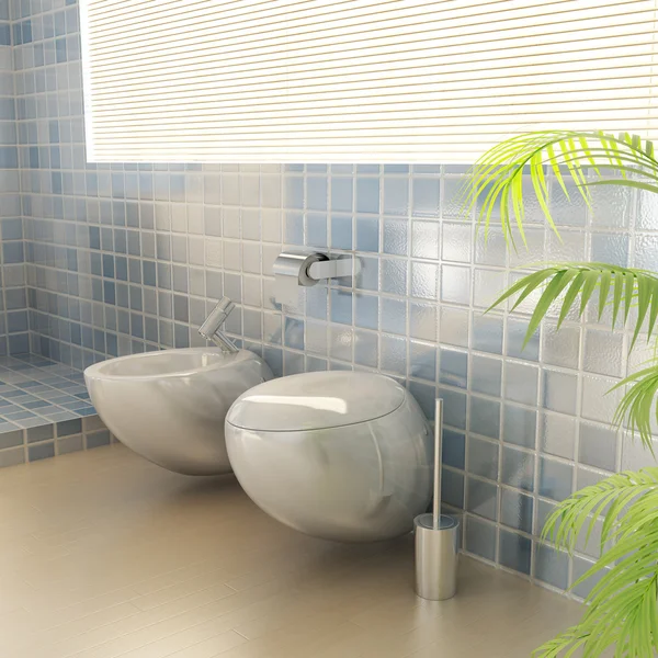 Modern bir banyoda closestool — Stok fotoğraf