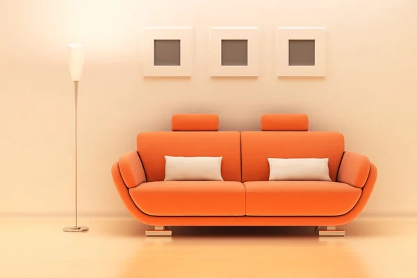 Salon moderne avec un canapé — Photo